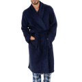 Mens Shawl Gollar Fleece Bathrobe